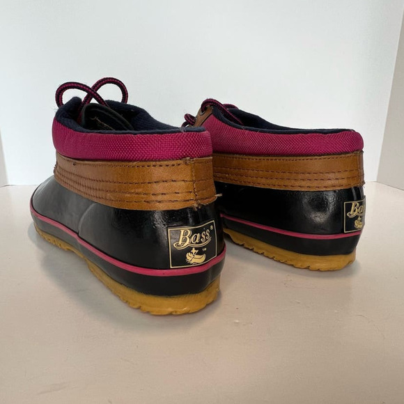 Vintage Bass Calgary Duck Snow Rain Ankle Boots w/Thinsulate, Navy/Pink, size 9 - Picture 13 of 16
